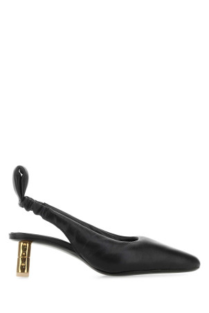 Black nappa leather Puffy pumps Black BOYY (PUFFYSLINGBACKPUMP)