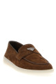 Лоферы из замши с логотипом, коричневые PRADA 2DG124FG001103F0324