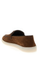 Лоферы из замши с логотипом, коричневые PRADA 2DG124FG001103F0324