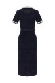 'Navy Pointelle Knit Midi' dress Blue