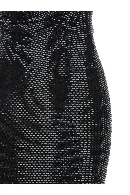 'Black Rhinestone Draped Maxi' dress Black