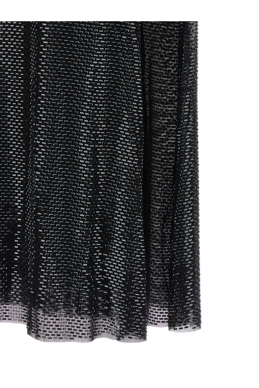 'Black Rhinestone Draped Maxi' dress Black