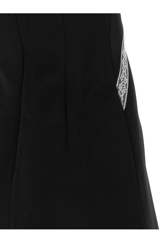 'Black Crêpe Bow Lace Mini' dress Black-grey