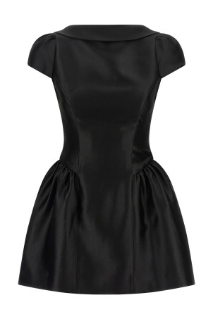 'Black Taffetà Collared Mini' dress Black