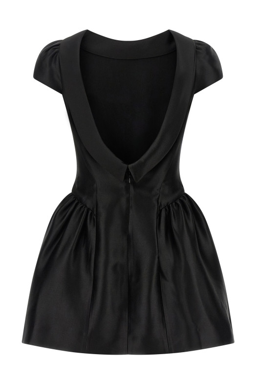 'Black Taffetà Collared Mini' dress Black