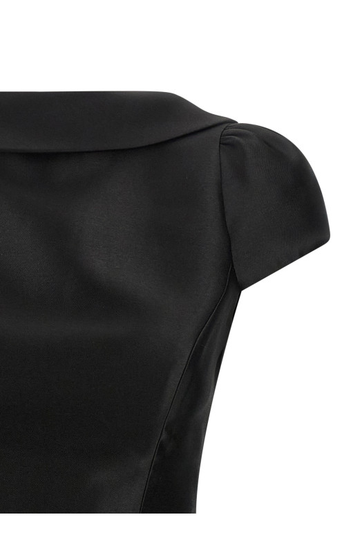 'Black Taffetà Collared Mini' dress Black