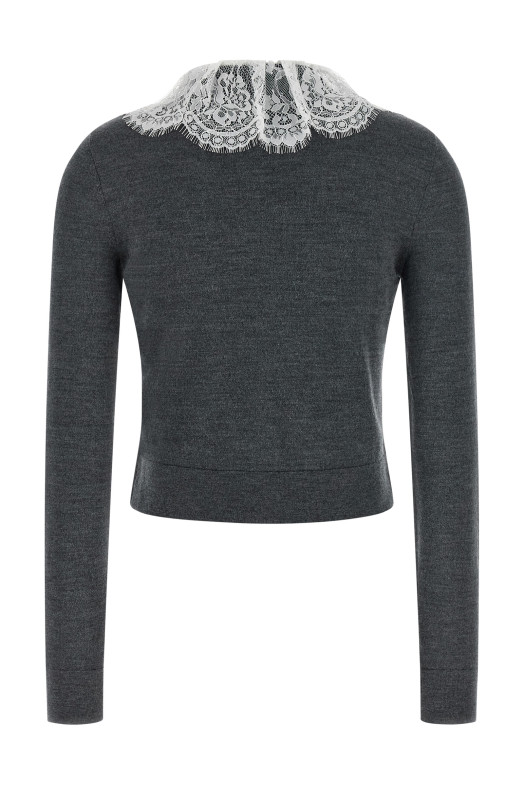 Кардиган «Grey Lace Collar Knit» серого цвета PF26134CGRGREY