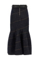 'Indigo Denim Belted Midi' skirt Blue