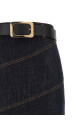 'Indigo Denim Belted Midi' skirt Blue