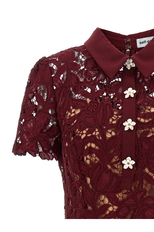 'Burgundy Lace Mini' dress Bordeaux