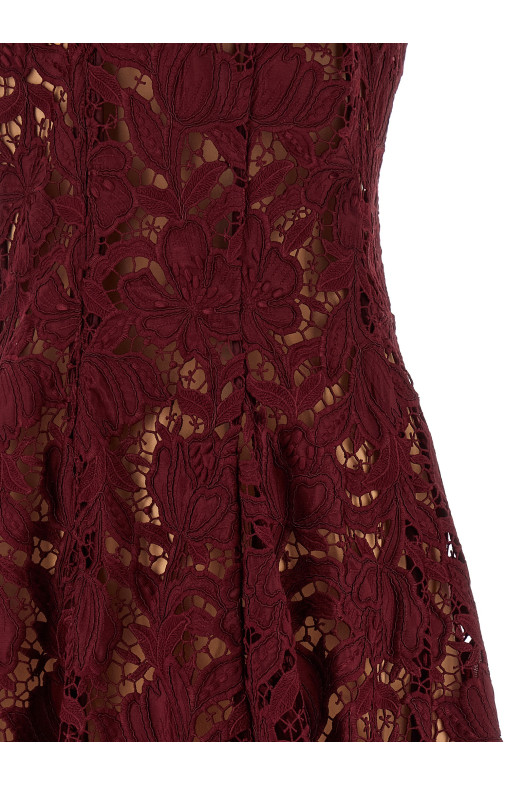 'Burgundy Lace Mini' dress Bordeaux