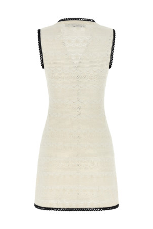 'White Pointelle Knit Mini' dress Black-grey