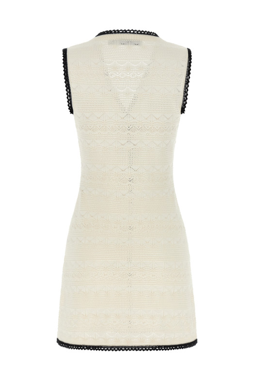 'White Pointelle Knit Mini' dress Black-grey