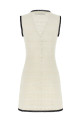 'White Pointelle Knit Mini' dress Black-grey