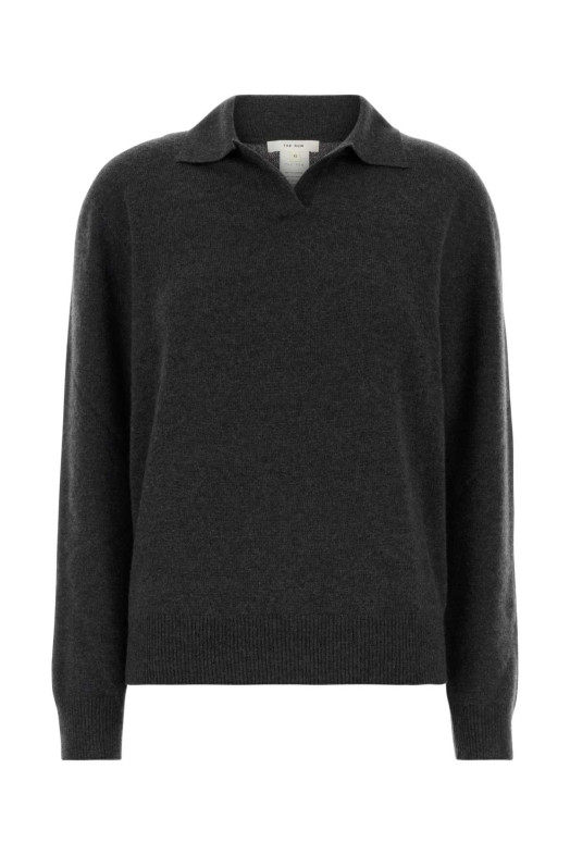 Charcoal cashmere Oashi polo shirt THE ROW (11062Y973)
