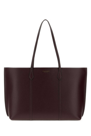 Aubergine leather Perry shopping bag Gray TORY BURCH (169476)