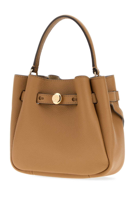 Мини-сумка-ведёро Romy из кожи цвета «верблюжий» TORY BURCH (179988)