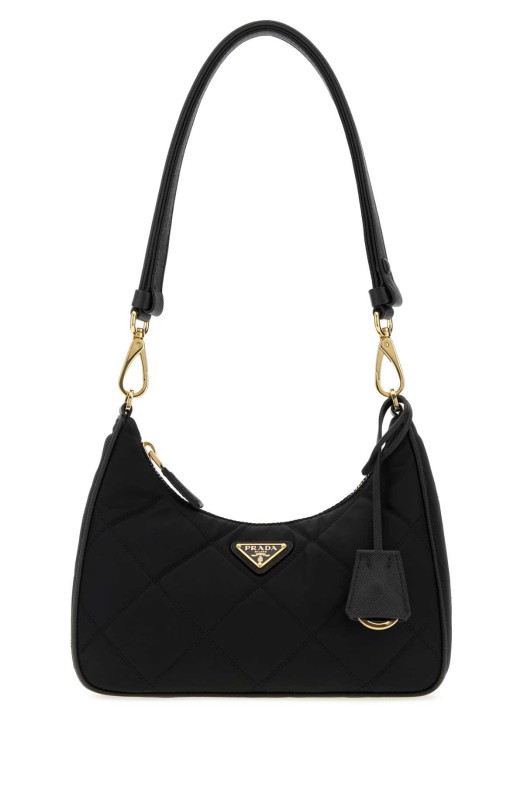 Чорна міні-сумка через плече Prada Re-Edition з чорної канви (PRADA 1BC204VQOC2AOS)
