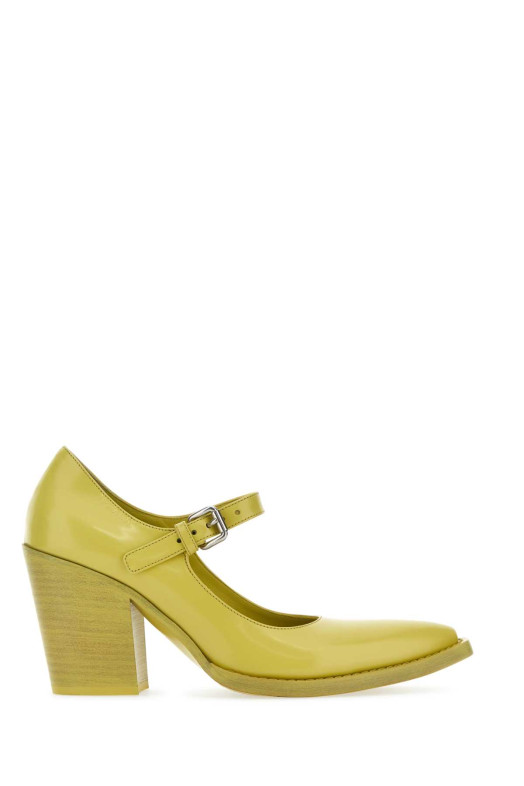 Кожаные туфли ярко-зеленого цвета PRADA (1I128NF090055)