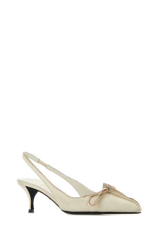 Ivory leather pumps PRADA (1I449OF055V69)