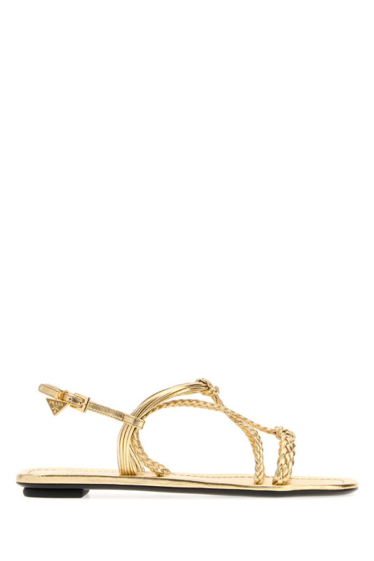Gold nappa leather sandals PRADA (1X406OF00579A)
