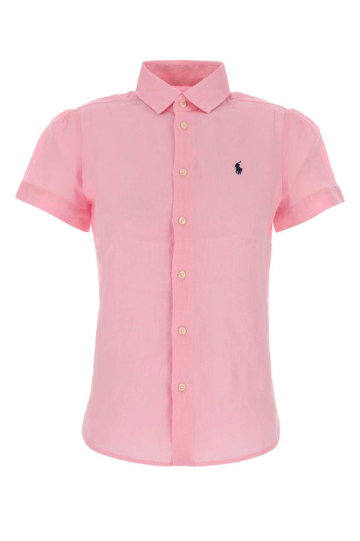 Розовая льняная рубашка POLO RALPH LAUREN (211973366)