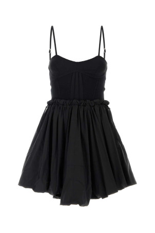 Black jersey and taffeta dress White THE ATTICO (260WCA00460PLL011AA)
