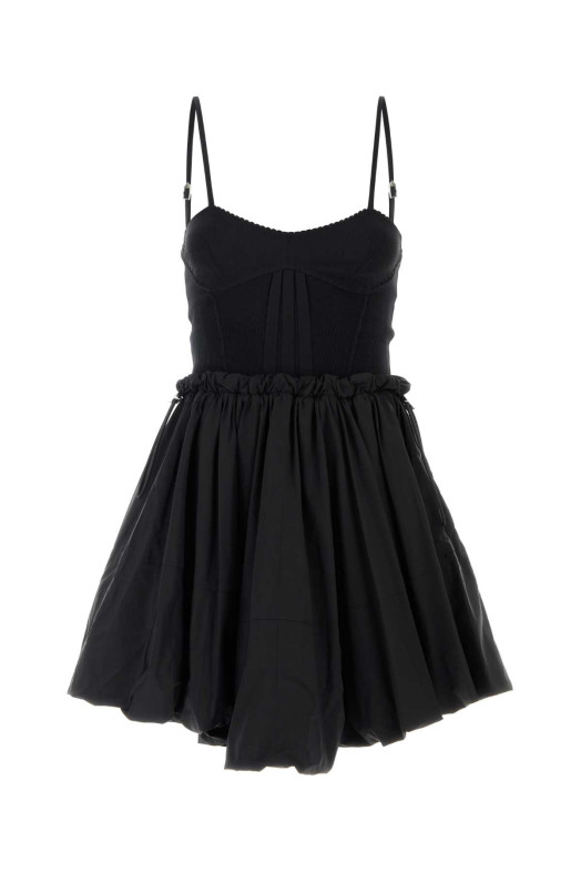 Black jersey and taffeta dress White THE ATTICO (260WCA00460PLL011AA)