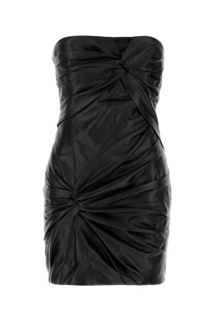Black leather mini dress White THE ATTICO (260WCA00483LBT147AA)