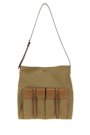 Khaki canvas Prada Route shopping bag PRADA (2VH2072G6S)