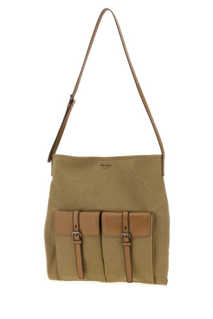 Khaki canvas Prada Route shopping bag PRADA (2VH2072G6S)