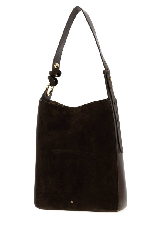 Brown suede Ringo bucket bag Brown ANYA HINDMARCH (5050925200363)