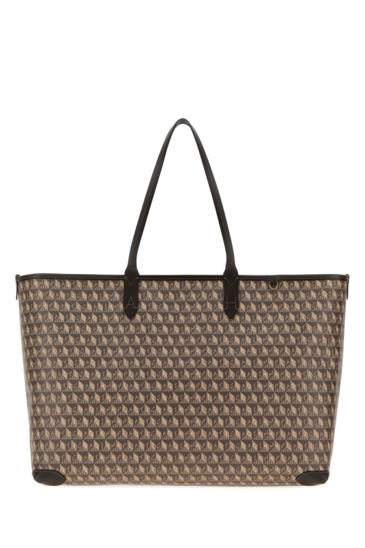Printed canvas I Am A Plastic Bag shopping bag Brown ANYA HINDMARCH (5050925210577)