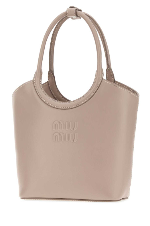 Dove grey leather Ivy handbag MIU MIU (5BA330VOLO2E6Y)