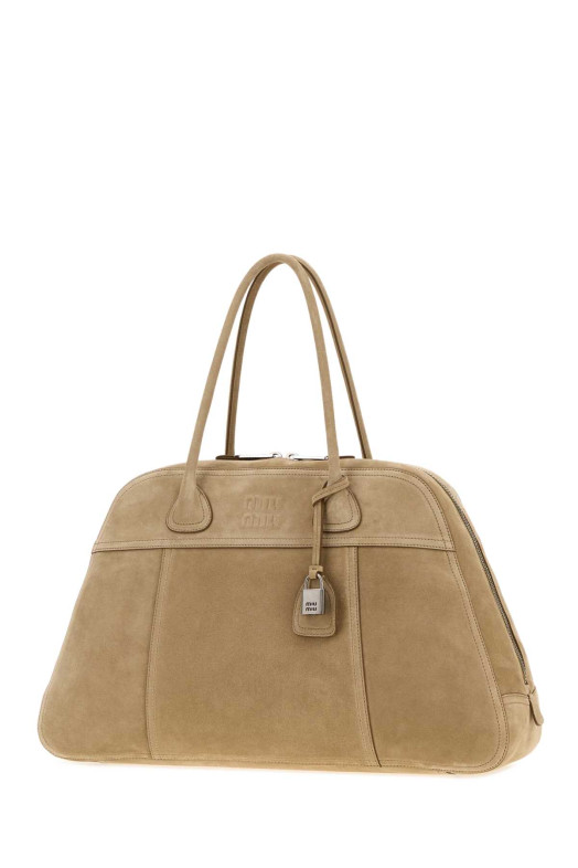 Beige suede Vivant shopping bag MIU MIU (5BB1952CSS)