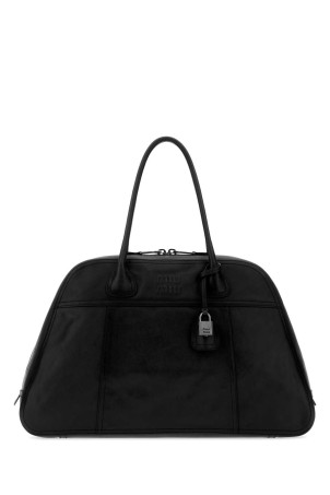 Black leather Vivant shopping bag Black MIU MIU (5BB1952IER)