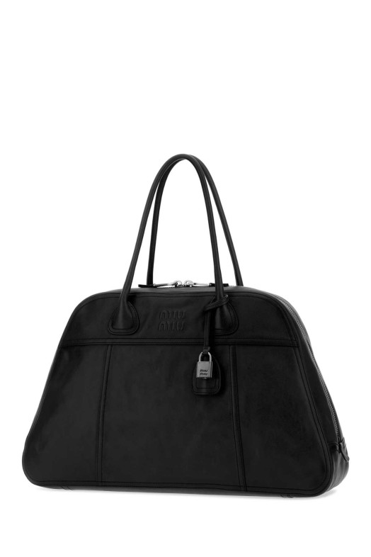 Black leather Vivant shopping bag Black MIU MIU (5BB1952IER)