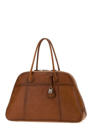 Camel leather Vivant shopping bag MIU MIU (5BB1952IER)