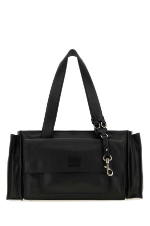 Black nappa leather Utilitaire shopping bag Black MIU MIU (5BG335VPOO2G7Q)