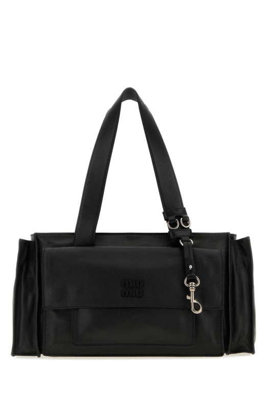 Black nappa leather Utilitaire shopping bag Black MIU MIU (5BG335VPOO2G7Q)