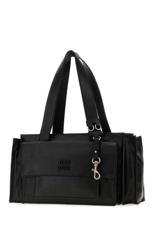 Black nappa leather Utilitaire shopping bag Black MIU MIU (5BG335VPOO2G7Q)