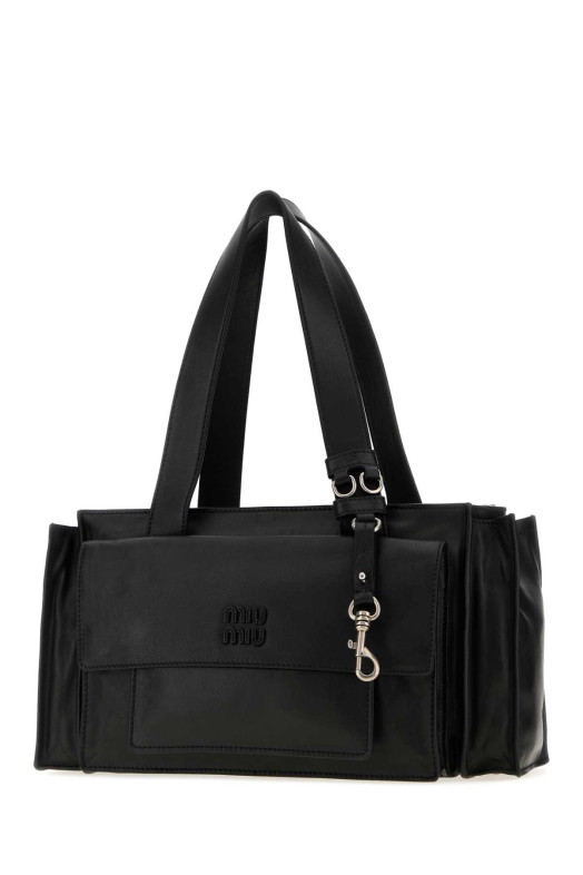 Black nappa leather Utilitaire shopping bag Black MIU MIU (5BG335VPOO2G7Q)
