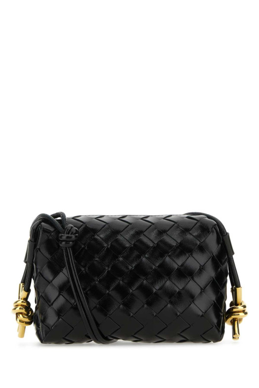 Black leather Mini Loop crossbody bag BOTTEGA VENETA (736125V2GV1)