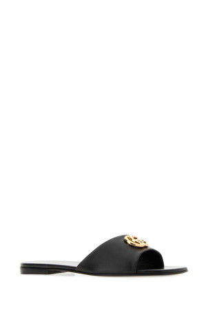 Black nappa leather slippers Black GUCCI (870700BKO00)