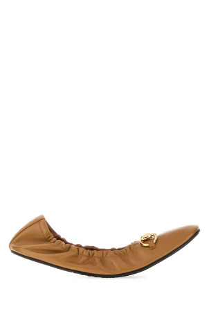 Camel leather Prima ballerinas GUCCI (875323AAF3Q)