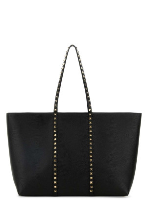 Black leather medium Rockstud shopping bag Black VALENTINO GARAVANI (8W2B0R04VSF)