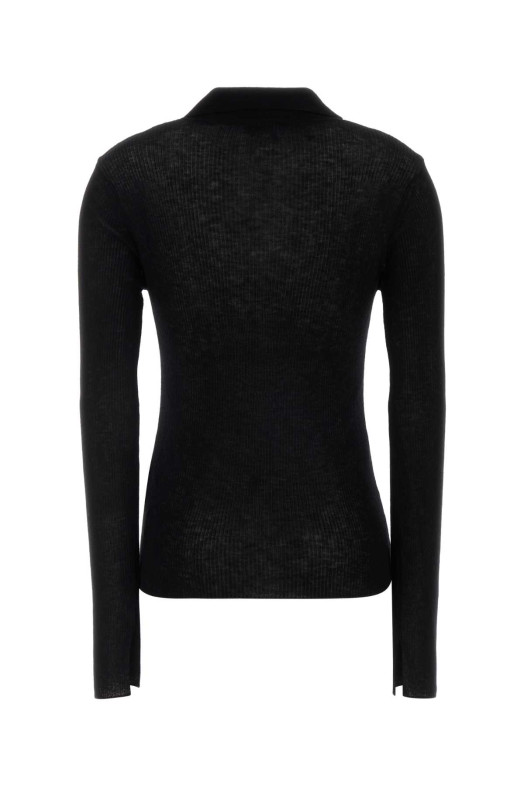 Black wool polo shirt GANNI (A1070260)