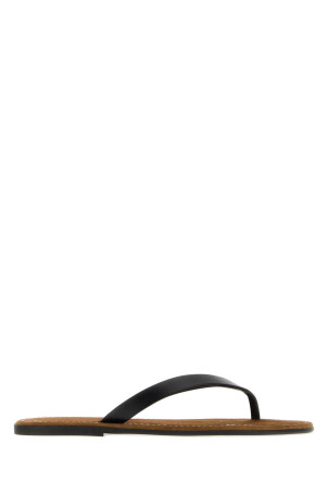 Black leather Beach thong slippers Black THE ROW (F1874L838)