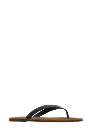 Black leather Beach thong slippers Black THE ROW (F1874L838)