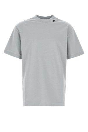 Powder blue cotton t-shirt PRADA (UJN04ASOOO195B)